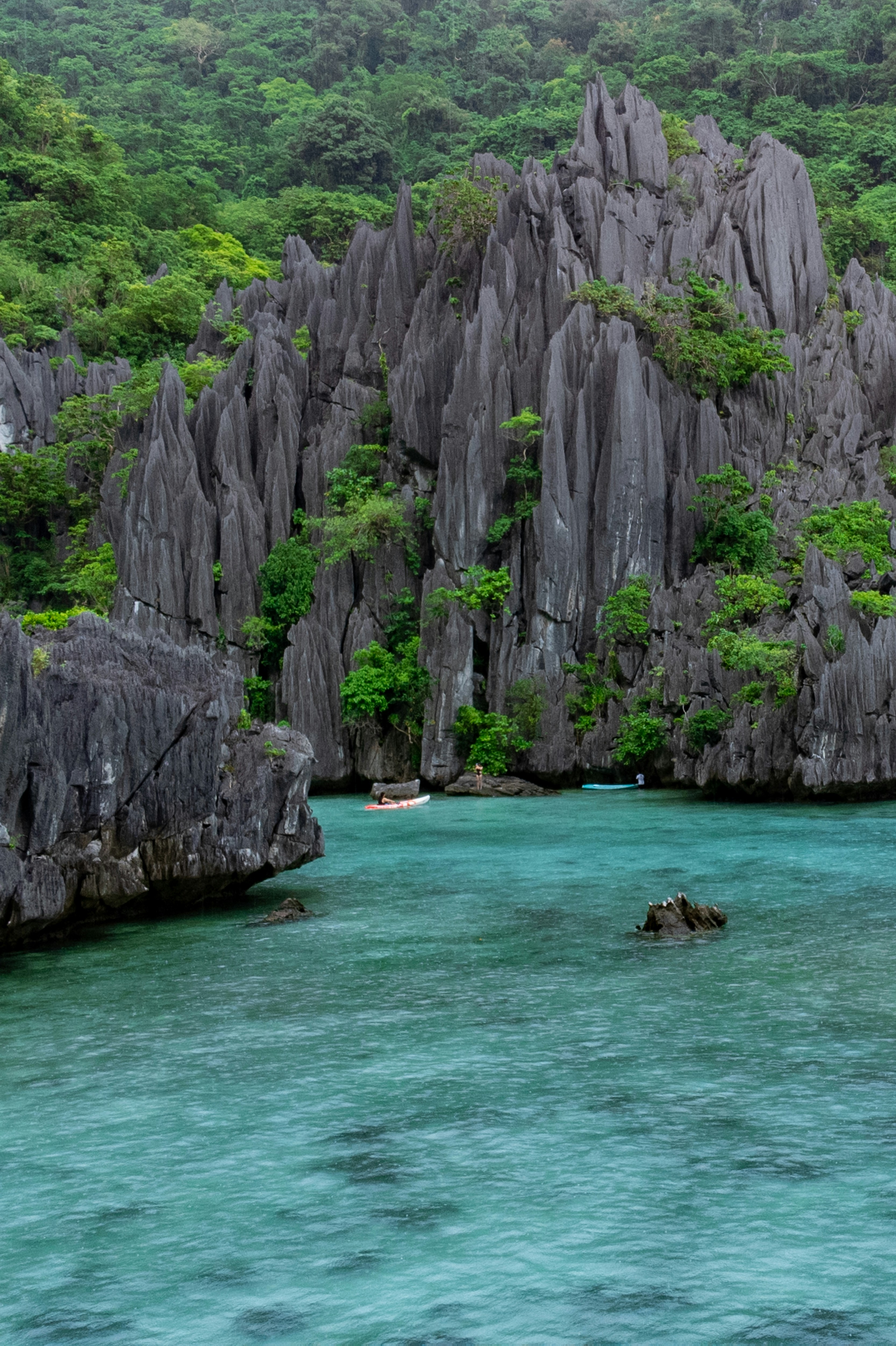 Limestone karst islands in an El Nido lagoon, Palawan, Philippines
