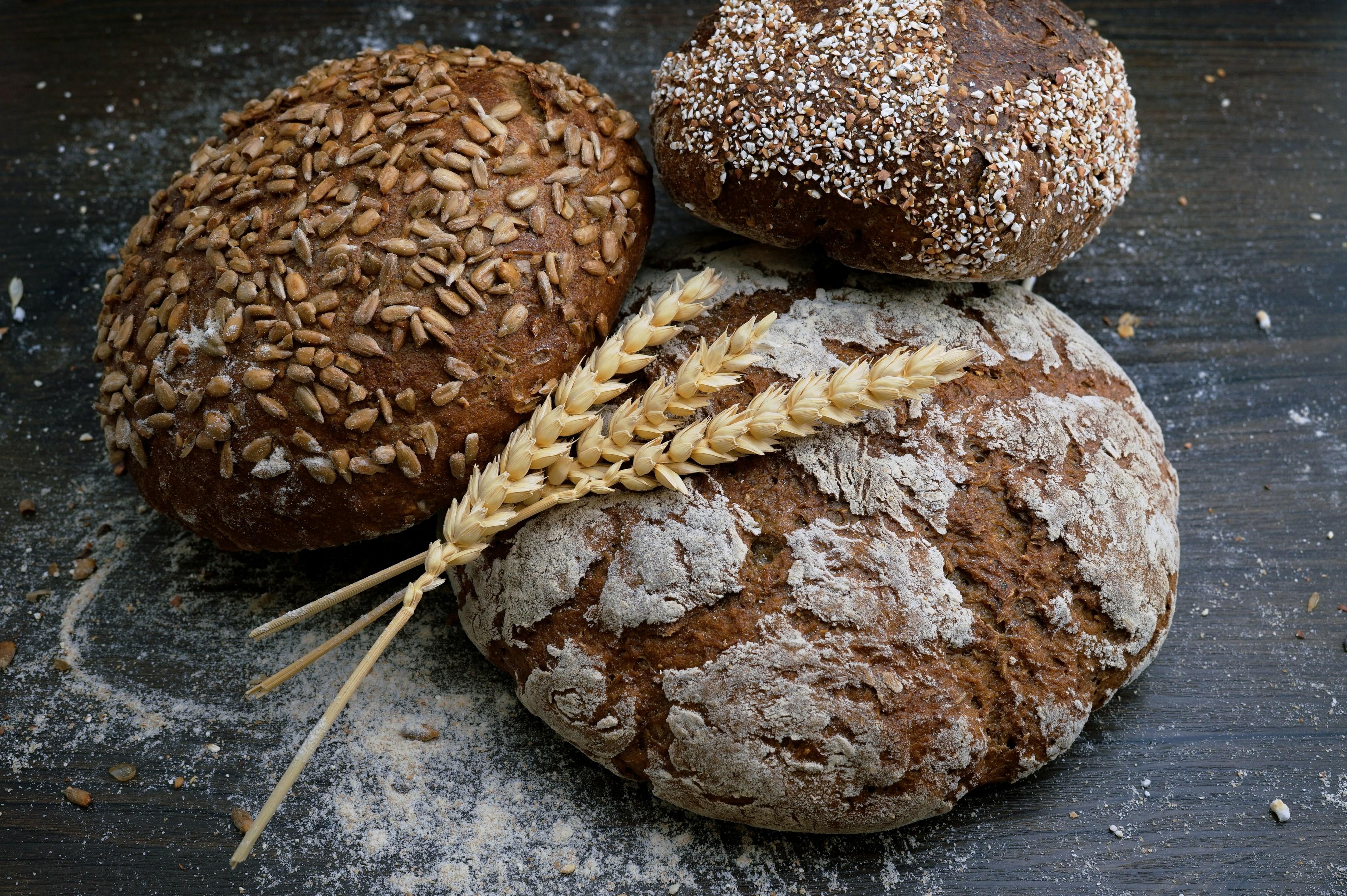 Dense dark Danish rugbrød rye bread